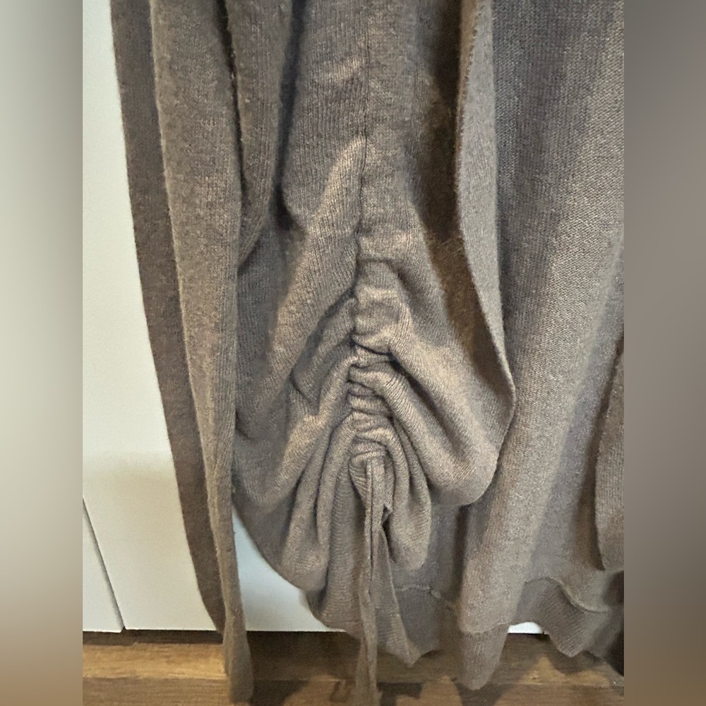 Armani Exchange Brown Cashmere Blend Ruffle Cardigan Sweater Medium - Picture 6 of 8
